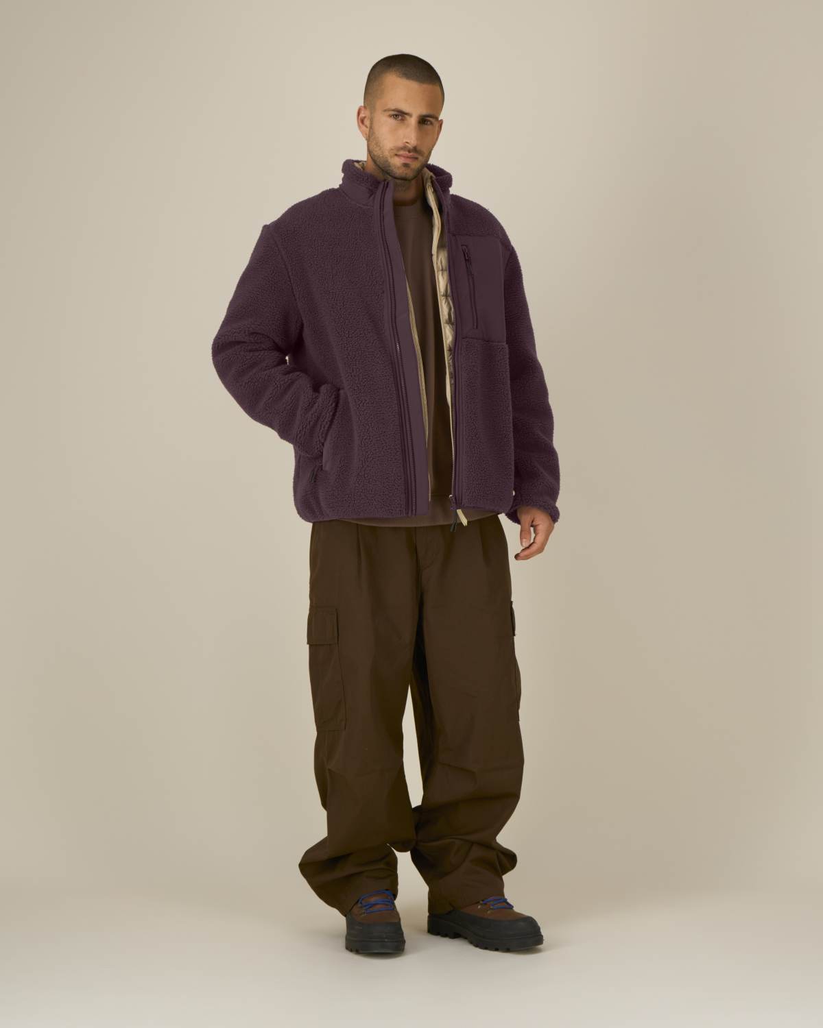 Veste sherpa polyester recyclé 450g unisexe [BROOKER]