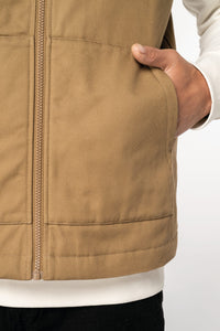 Bodywarmer à col teddy rembourré en sergé écoresponsable 265g unisexe [NS623]