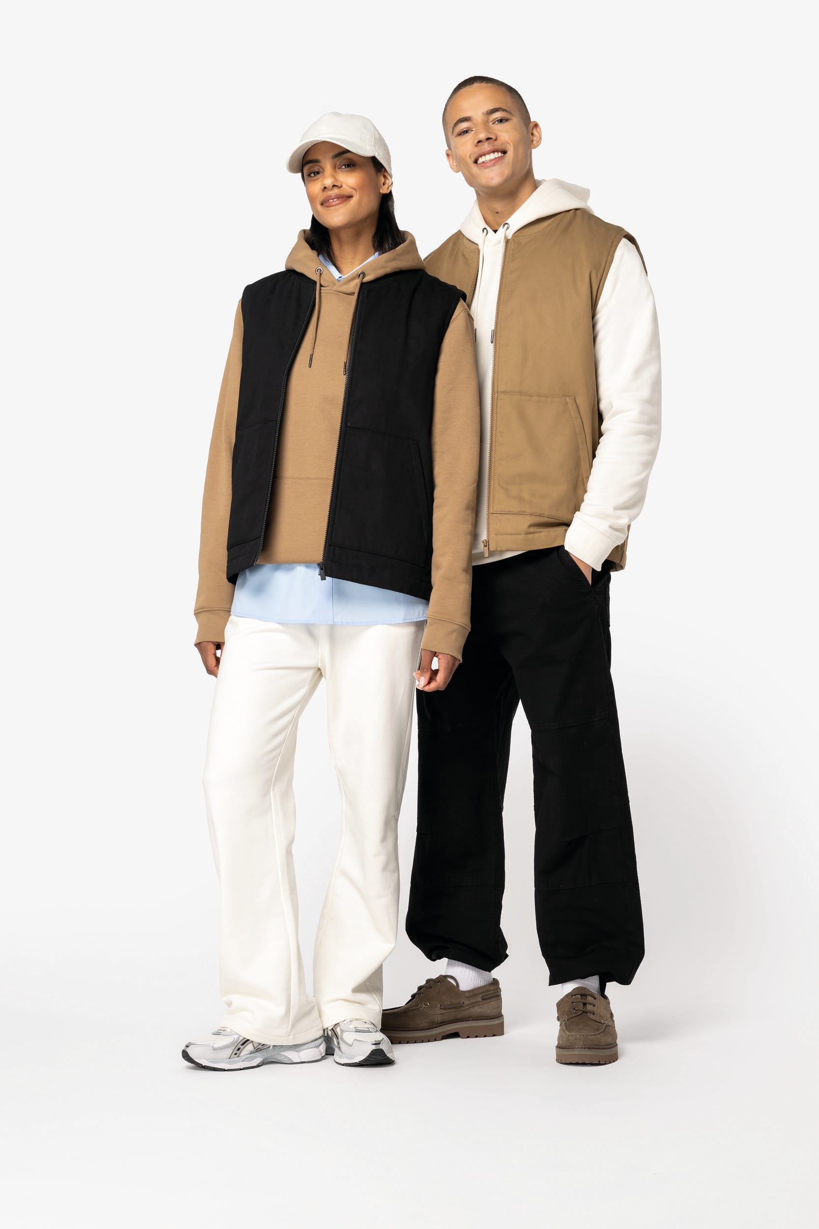 Bodywarmer à col teddy rembourré en sergé écoresponsable 265g unisexe [NS623]