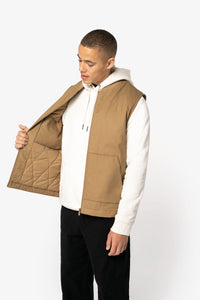 Bodywarmer à col teddy rembourré en sergé écoresponsable 265g unisexe [NS623]