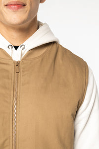 Bodywarmer à col teddy rembourré en sergé écoresponsable 265g unisexe [NS623]