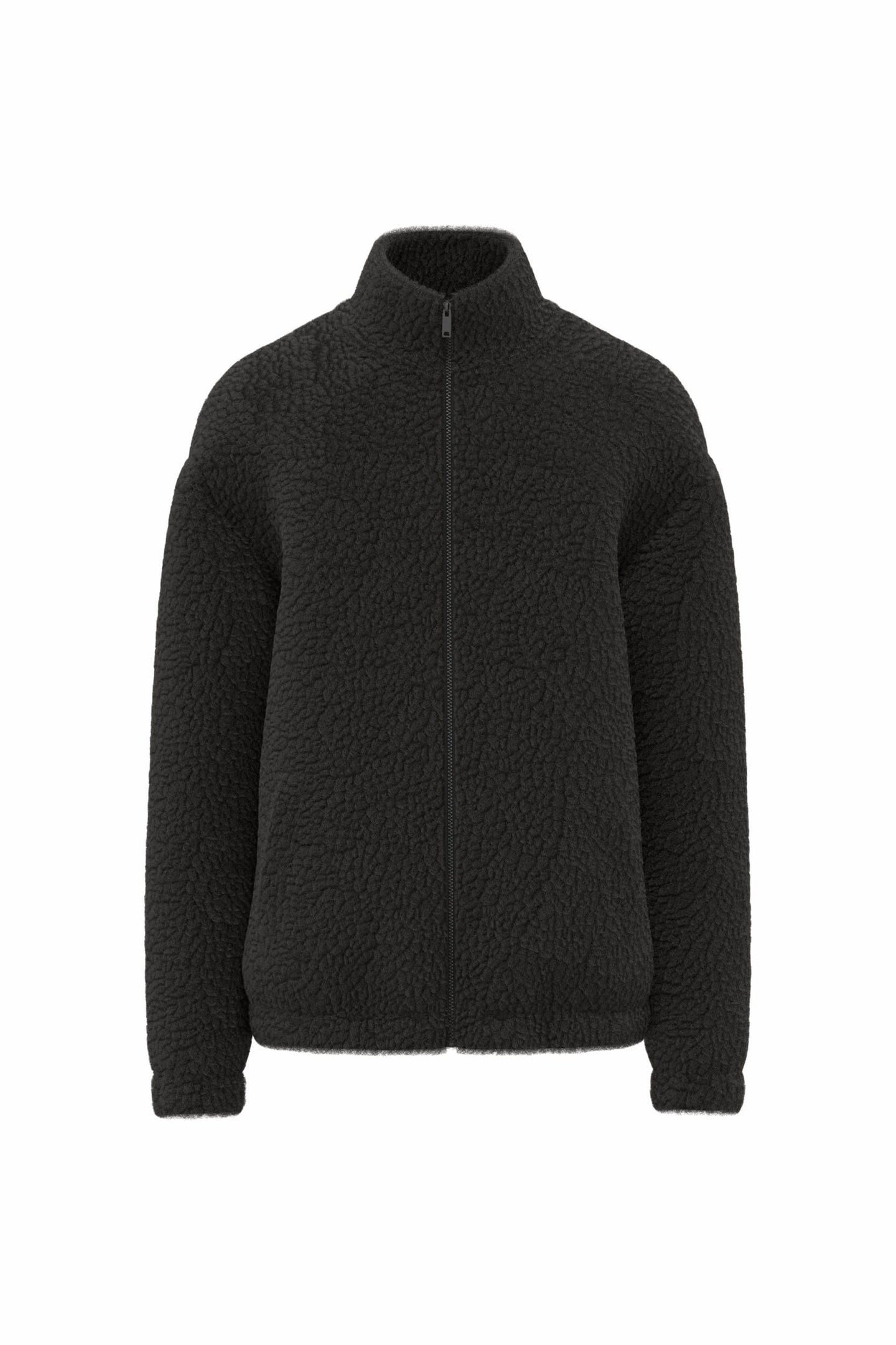 Sweat-shirt zippé en sherpa à épaules tombantes 340g Unisexe [SP404]