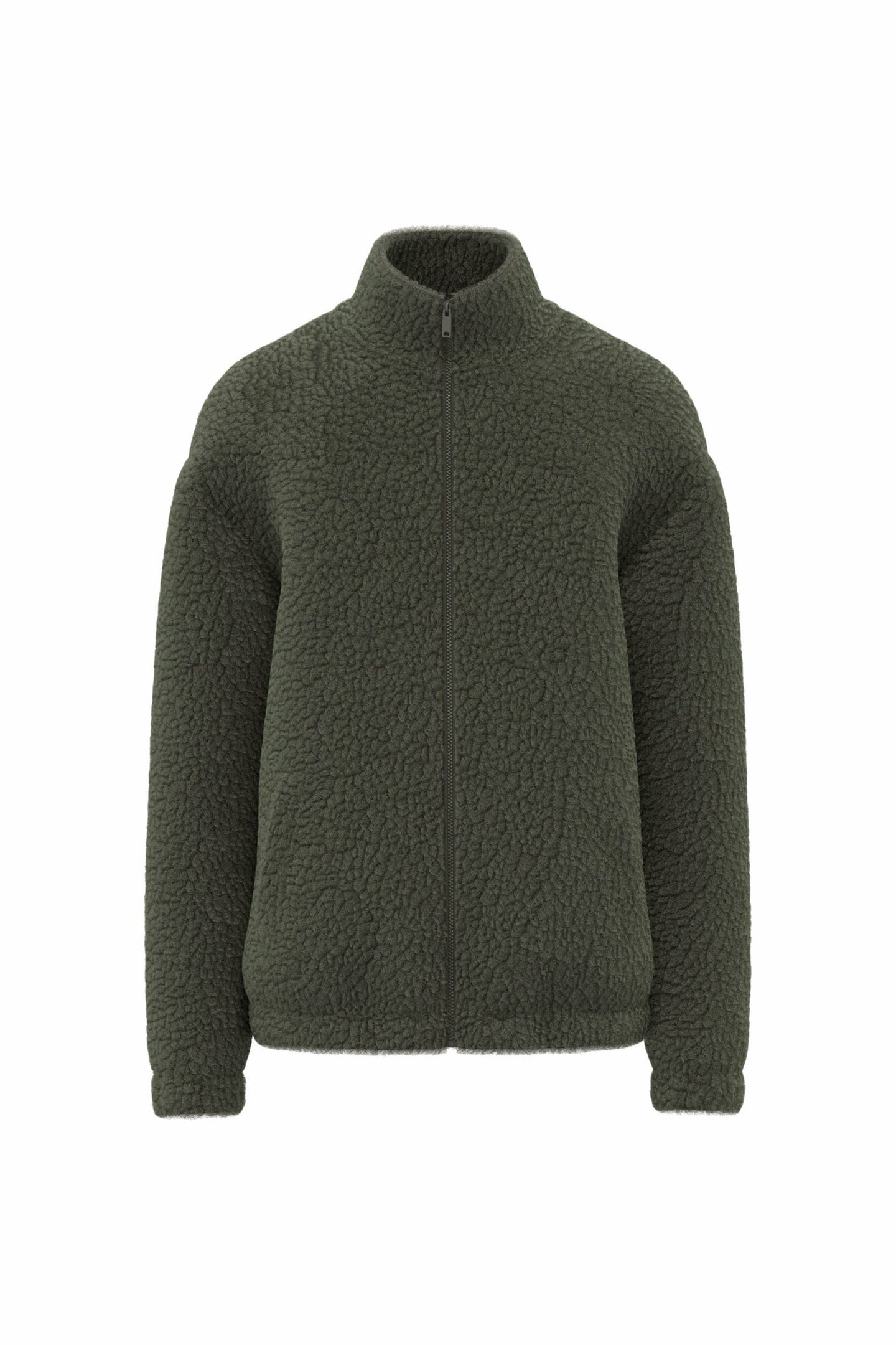 Sweat-shirt zippé en sherpa à épaules tombantes 340g Unisexe [SP404]