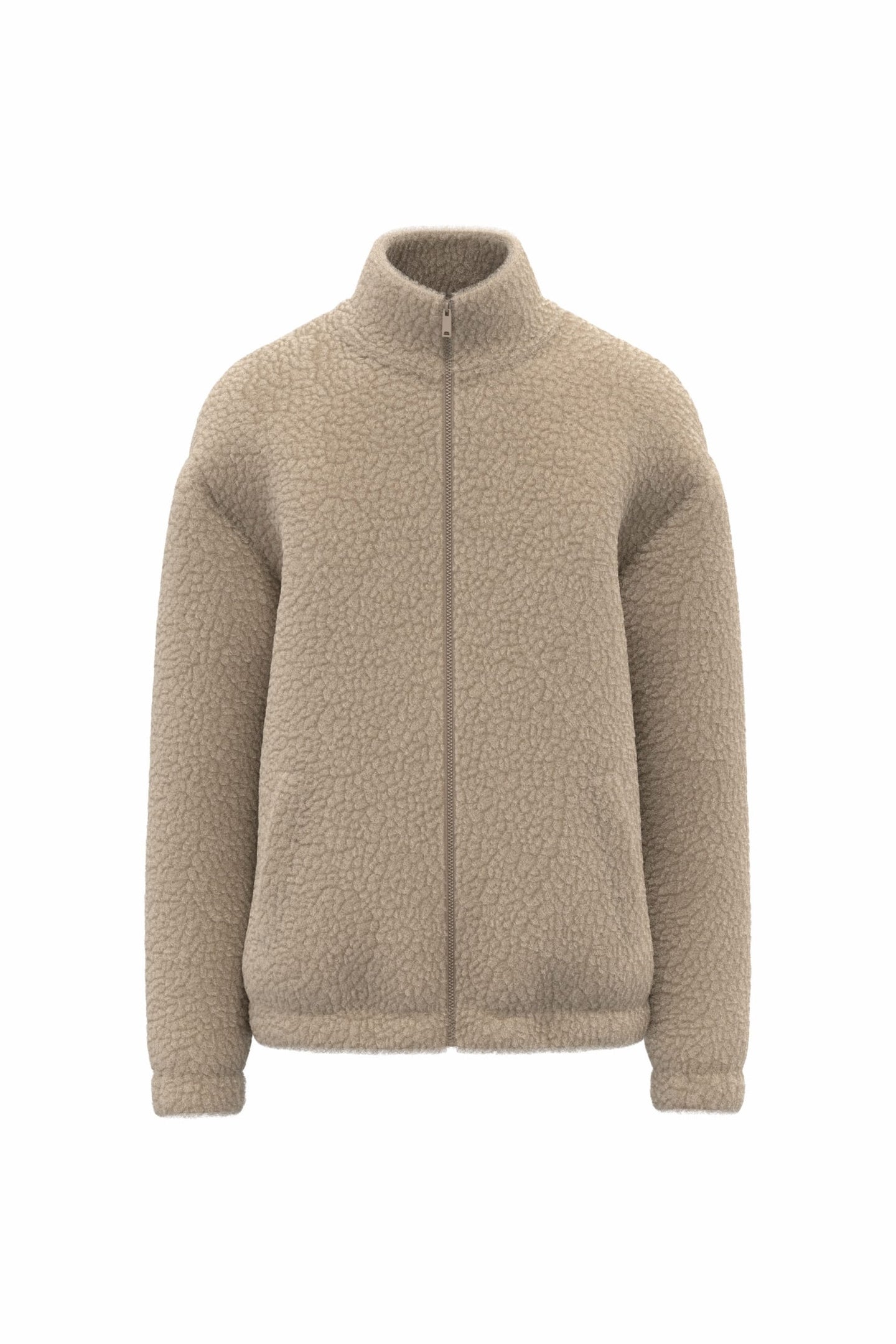Sweat-shirt zippé en sherpa à épaules tombantes 340g Unisexe [SP404]