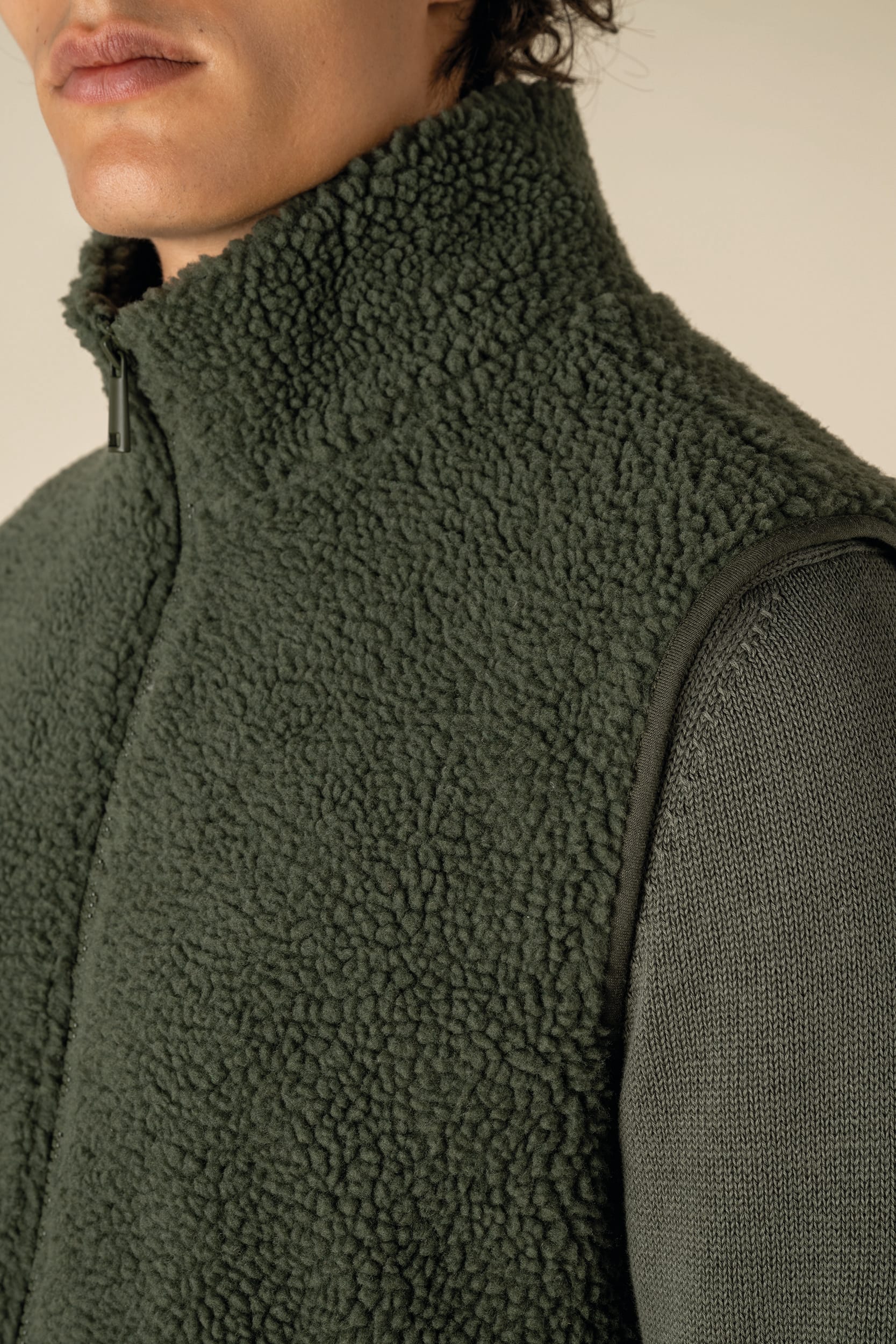 Veste sans manches en sherpa avec doublure 340g Homme [SP603]