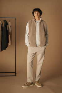 Veste sans manches en sherpa avec doublure 340g Homme [SP603]