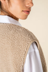 Veste sans manches en sherpa avec doublure 340g Femme [SP604]