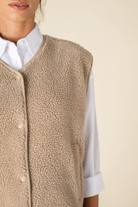 Veste sans manches en sherpa avec doublure 340g Femme [SP604]