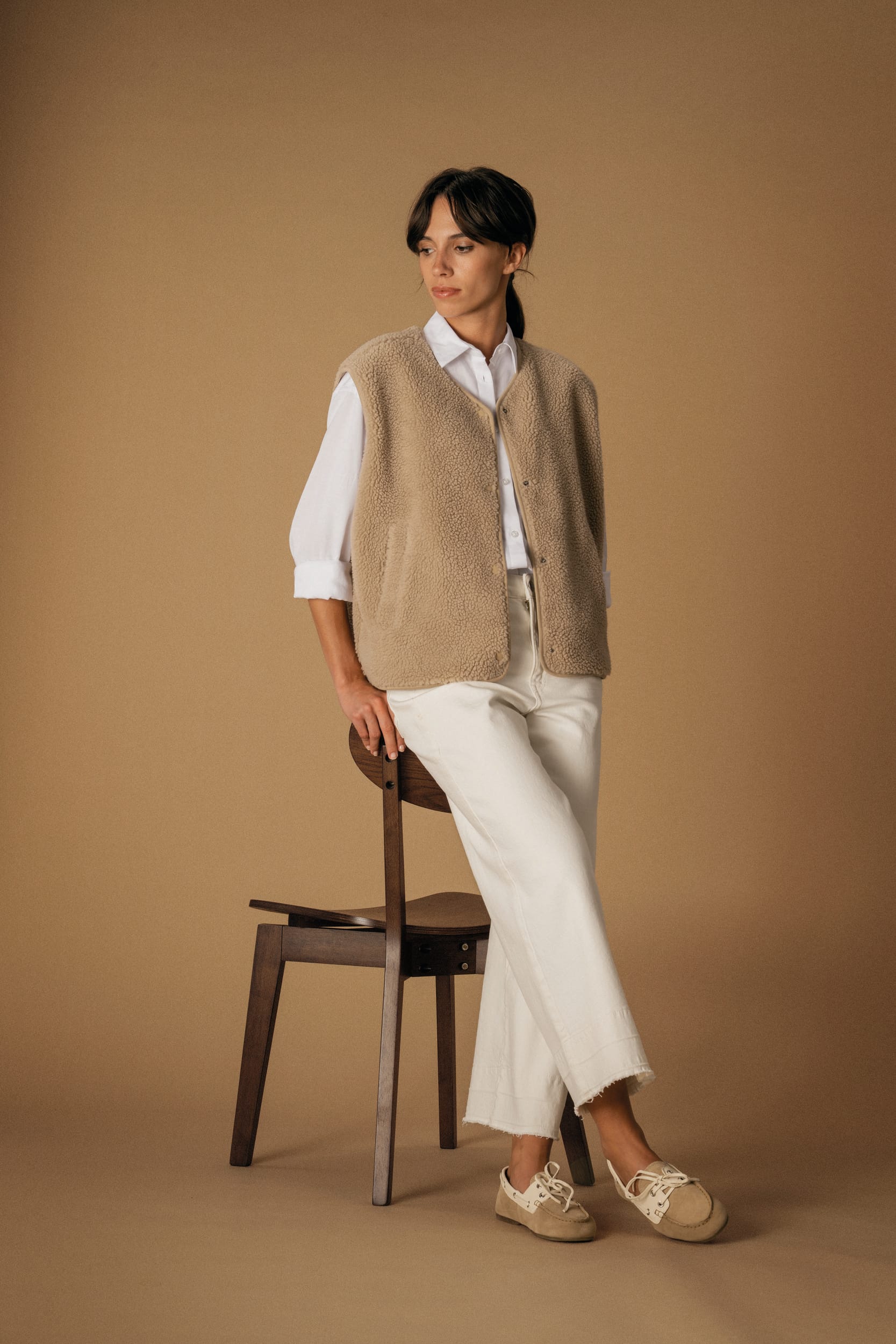 Veste sans manches en sherpa avec doublure 340g Femme [SP604]