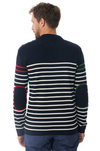Pull marin rayures Mousqueton tricot 50% laine, 50% acrylique H/F [TIM]