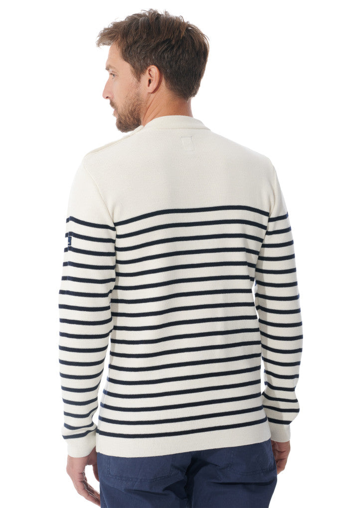 Pull marin rayures Mousqueton tricot 50% laine, 50% acrylique H/F [TIM]