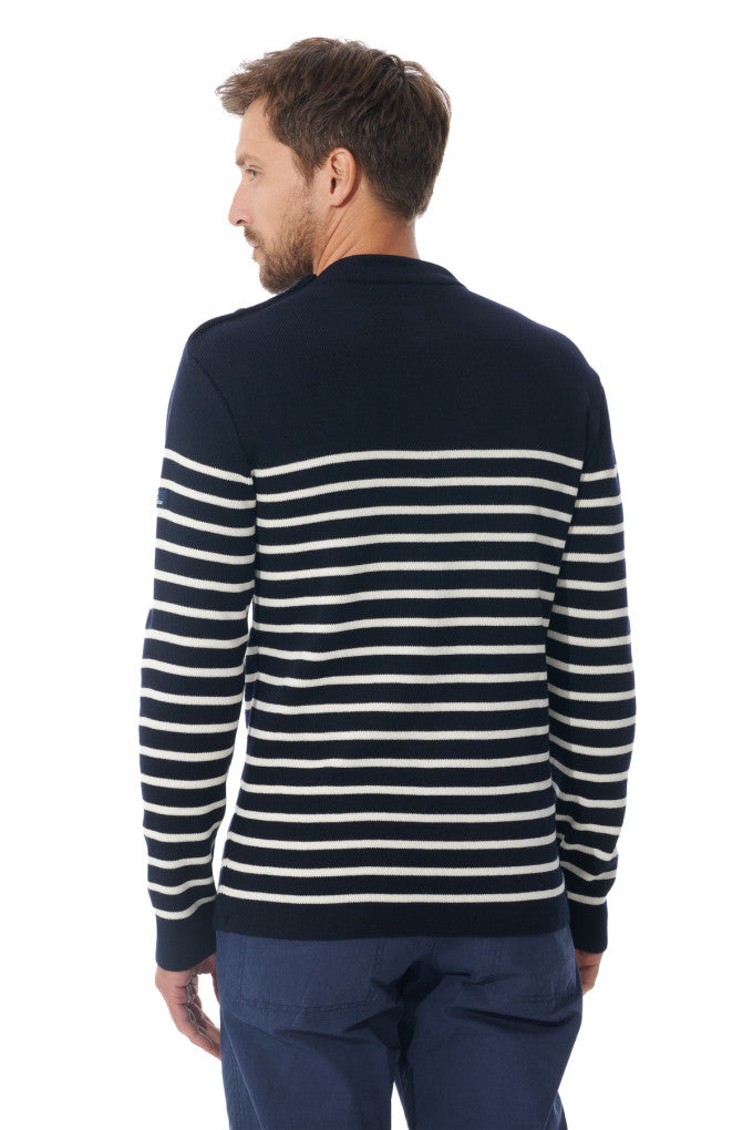 Pull marin rayures Mousqueton tricot 50% laine, 50% acrylique H/F [TIM]