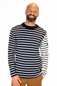 Pull marin rayures Mousqueton tricot 50% laine, 50% acrylique H/F [TIM]