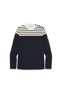 Pull marin rayures Mousqueton tricot 50% laine, 50% acrylique H/F [TIM]