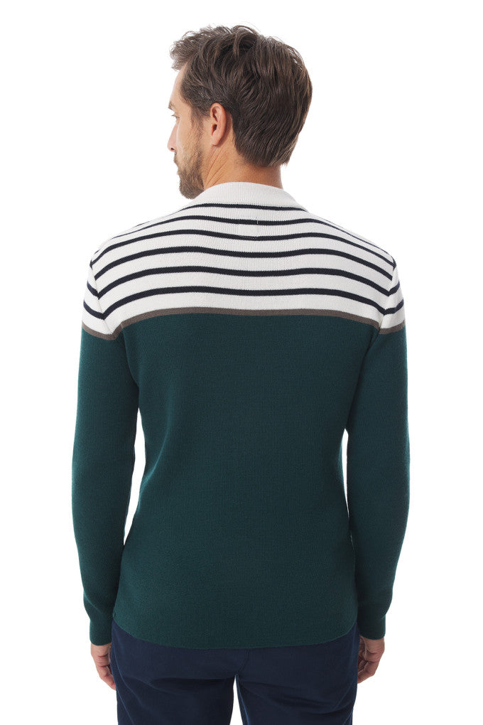 Pull marin rayures Mousqueton tricot 50% laine, 50% acrylique H/F [TIM]