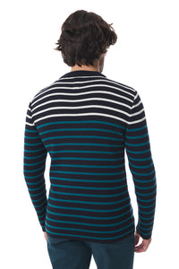 Pull marin rayures Mousqueton tricot 50% laine, 50% acrylique H/F [TIM]