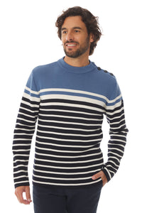Pull marin rayures Mousqueton tricot 50% laine, 50% acrylique H/F [TIM]