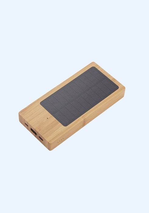 Boitier chargeur solaire bambou
