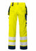 pantalon haute visibilité en ISO jaune fluo de dos