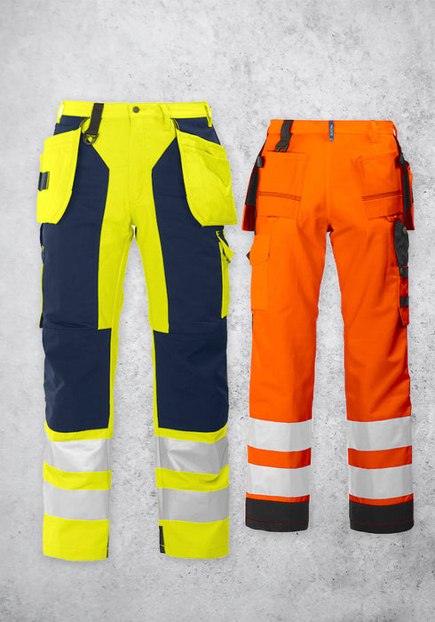 Pantalon haute visibilité en ISO jaune et orange